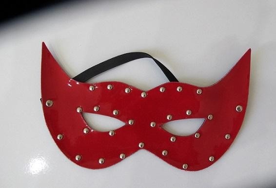 Pretty Love Kırmızı Renkli Deri Fantezi Maske Fantazi Göz Maskesi Kırmızı