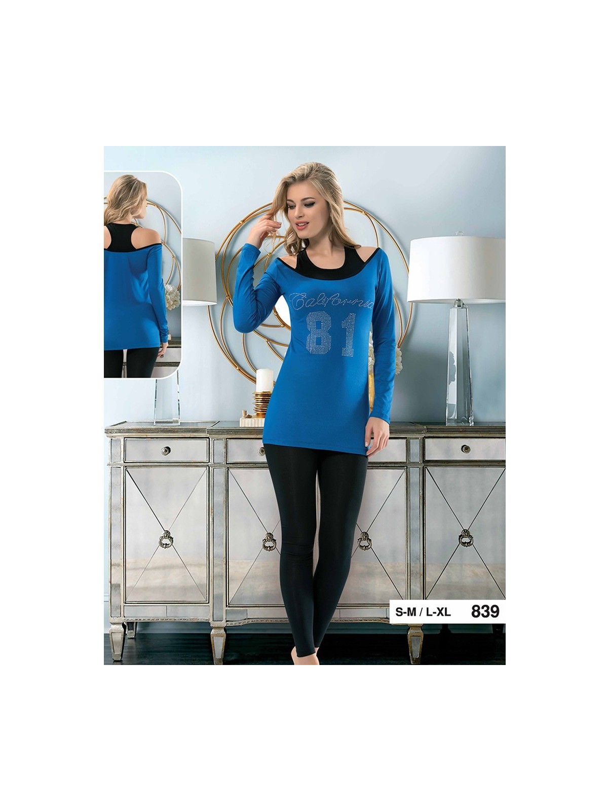 Derya Kurşun 839 Baskılı Sportif Tayt Takım