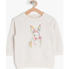 Koton Kids Kız Çocuk Baskılı Sweatshirt Pembe