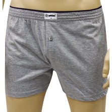 Elif Çamaşır Yıldız %100 Pamuk Düğmeli Erkek Boxer Gri