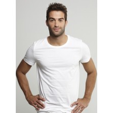 Elif Çamaşır Seher 12'li Paket Açık Yaka Erkek Fanila Beyaz