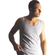 Elif Çamaşır Yıldız Likralı Pamuk Erkek Atlet Gri