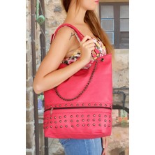 Modahills Pembe Deri Bayan Kol Çantası BC-127