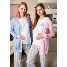 Feyza 2229 Hırkalı Hamile Lohusa Pijama Takım