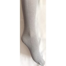 İstediğim Çorap Lurex Çocuk Külotlu Çizgili Siyah Ve Parlak Gümüş 2'Li Paket 9 - 10 Yaş