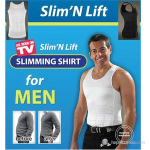 Slimlift Atlet Tipi Dikişsiz Göbek Korsesi - Erkek Korse (Beyaz) Small