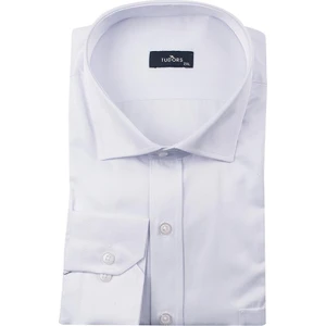 Büyük Beden Uzun Kol Düz Beyaz Gömlek