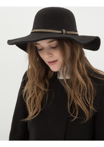 Kadın Zincir Detaylı Şapka Siyah fiyatları