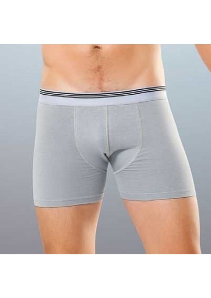 Yıldız Likralı Pamuk Erkek Boxer Gri
