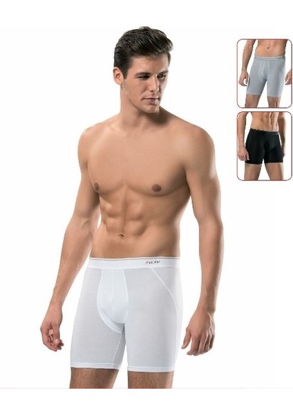 1470 Pamuk Elastan Uzun Boxer - 3'lü Paket