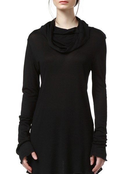Kadın Siyah Triko Tunik Bd2162