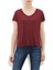 Kadın V Yaka Kırmızı Tişört 166106-22923 2