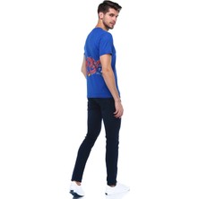 Mumu Tasarım Sırt Baskılı Bisiklet Yaka T-Shirt