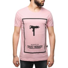 Madmext Uzi Baskılı Pembe T-Shirt 2533