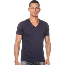 Darkzone Lacivert V Basic T-Shirt Dzn8614Lcv