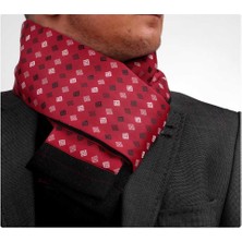 Exve Exclusive Siyah Beyaz Kareli Kırmızı Çift Taraflı Atkı