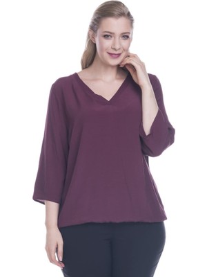 Myline V Yaka Kolu Apoletli Bluz 12395-m