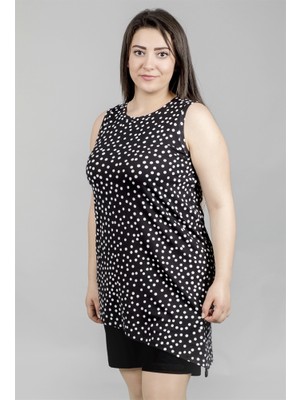 Myline Puantiyeli V Kesim Bluz 23837