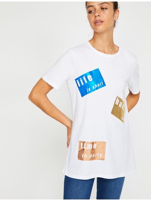 Koton Yazılı Baskılı Tshirt