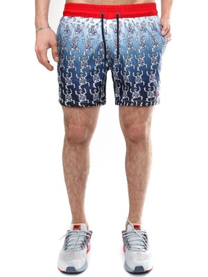 Madmext Kaplumbağa Desenli Lacivert Deniz Şortu 2372