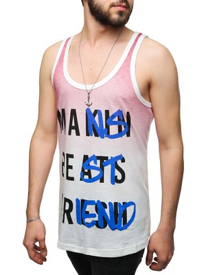 Madmext Baskılı Bordo Atlet 2501