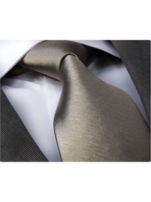 Exve Exclusive Altın Bej Rengi Sade İtalyan Kravat