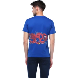 Tasarım Sırt Baskılı Bisiklet Yaka T-Shirt