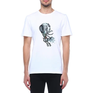 Tasarım Baskılı Bisiklet Yaka T-Shirt