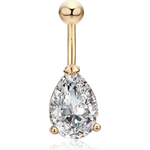 Oval Beyaz Taşlı Göbek Piercing da72