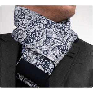 Exve Exclusive Mavi Şal Desen Çift Taraflı Atkı