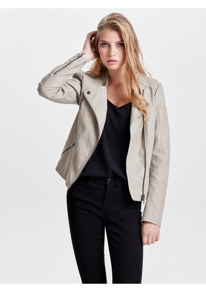 Kadın 15102997 Ava Faux Leather Biker Otw Noos Ceket Pure Cashmere modelleri