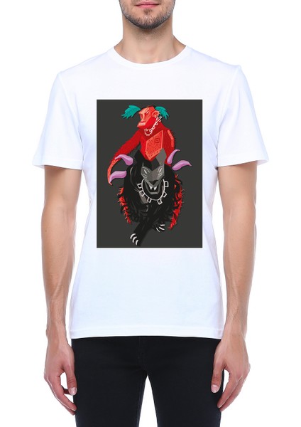 Tasarım Baskılı Bisiklet Yaka T-Shirt