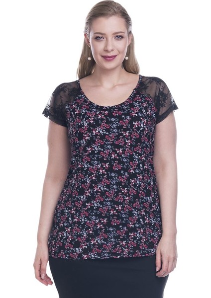 Dantelli Kısa Kol Bluz 12424-m