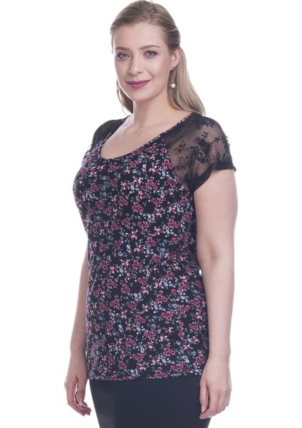 Dantelli Kısa Kol Bluz 12424-m