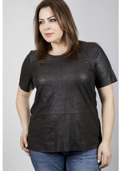 Süvet İle Örme Viskon T-Shirt 23592-m