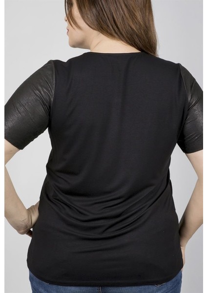 Süvet İle Örme Viskon T-Shirt 23592-m