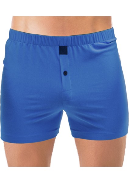 Thedon Saks Mavi Renk Jersey Penye Örme Boxer