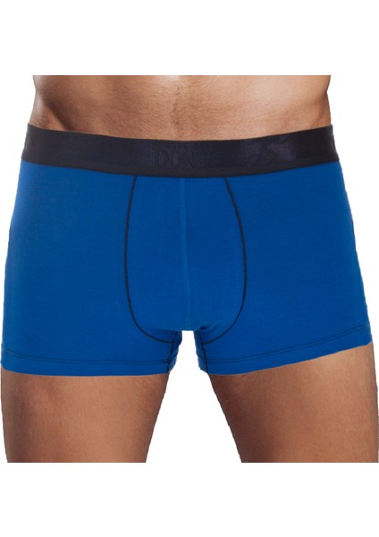 Bamboo Saks Mavi Renk Erkek Boxer