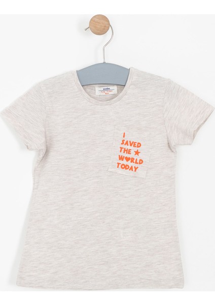Kız Çocuk Kısa Kol T-Shirt Bej