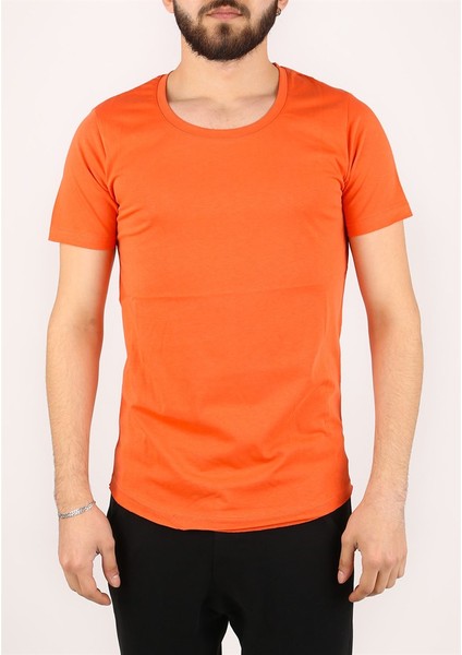 Bisiklet Yaka Turuncu T-shirt 2308