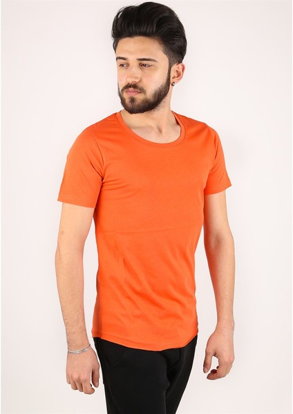Bisiklet Yaka Turuncu T-shirt 2308