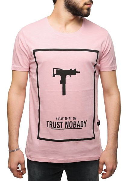 Uzi Baskılı Pembe T-Shirt 2533