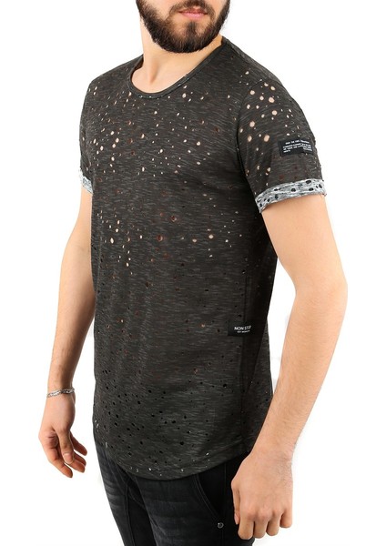 Lazer Kesim Yırtık Füme T-Shirt 2468 fiyatları