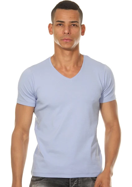 Soft Mavi V Basic T-Shirt Dzn8618Ll