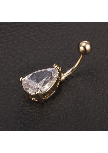 Oval Beyaz Taşlı Göbek Piercing da72