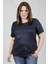Ön Bedeni Süvet Arka Beden Örme Viskon T-Shirt 23538-m 1