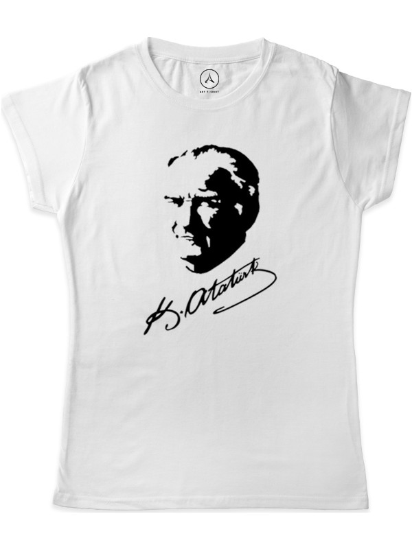 Art T Shirt Ataturk Imzali Portre Kadin Tisort Fiyati