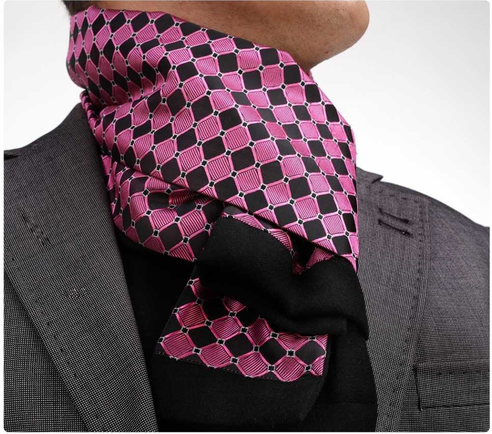 Exve Exclusive Pembe Siyah Kareli Çift Taraflı Atkı