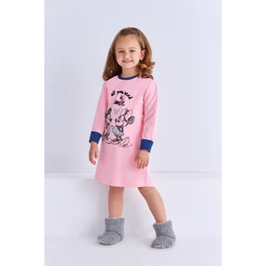 Mickey Mouse Lisanslı Genç Kız Gecelik Açık Pembe