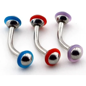 Mor Mavi Kırmızı Top Uçlu Kaş Piercing P192